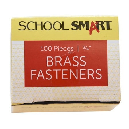 Prong Fasteners, 3/4 Inches, Size 3, Brass Plated, Pack Of 100 PK